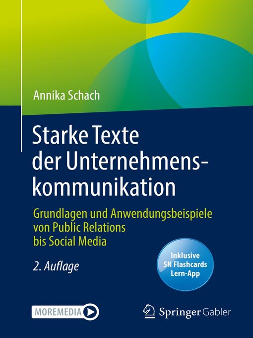 Title details for Starke Texte der Unternehmenskommunikation by Annika Schach - Available